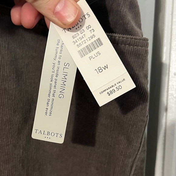 NWT Talbots Simply Flattering Corduroy Stretch Slimming Straight Leg Pants - Picture 2 of 9